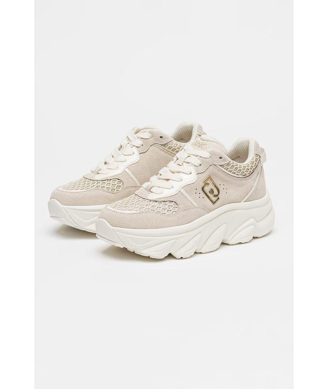 LIU JO Бежевые замшевые кроссовки, фото 3