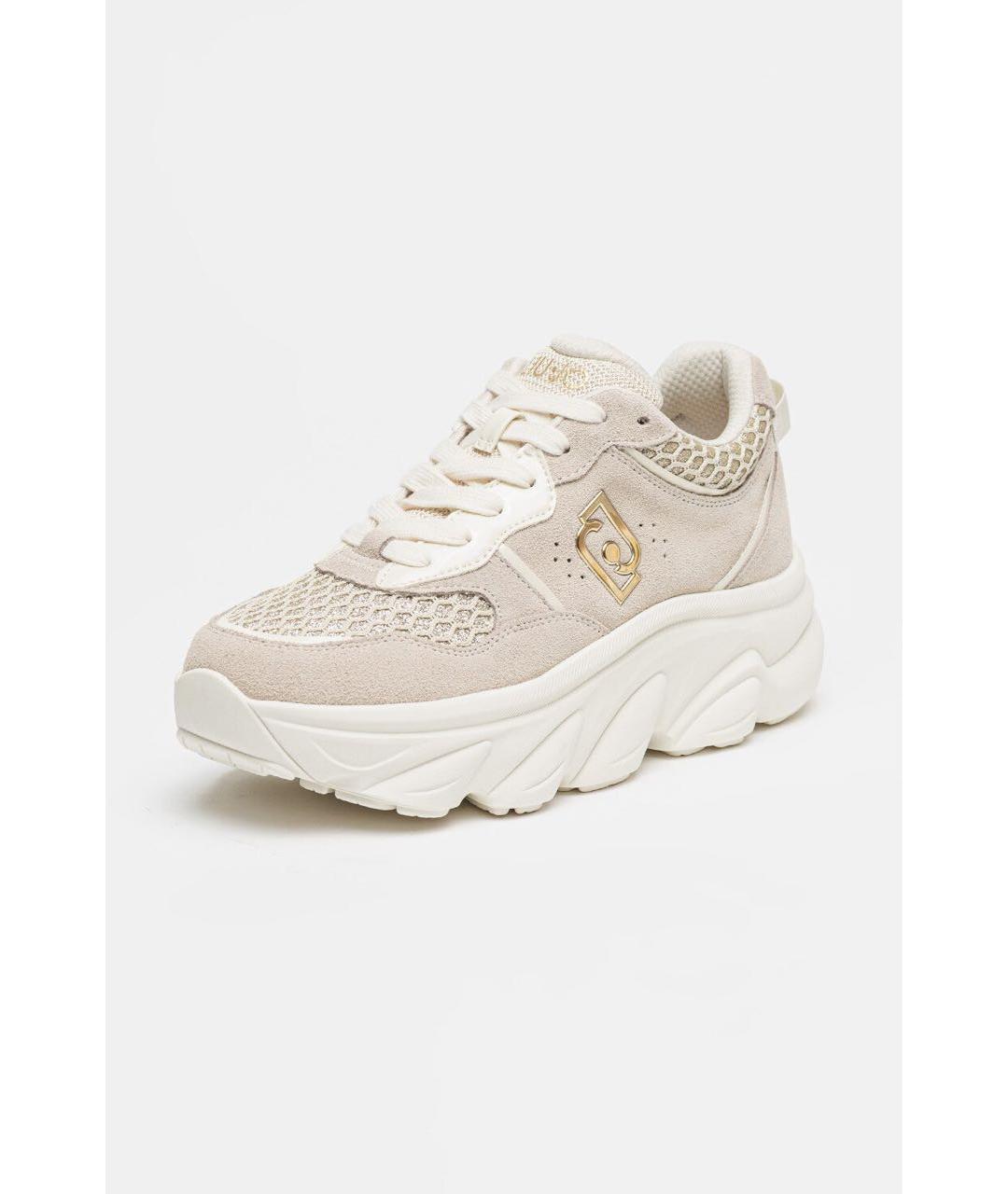 LIU JO Бежевые замшевые кроссовки, фото 6