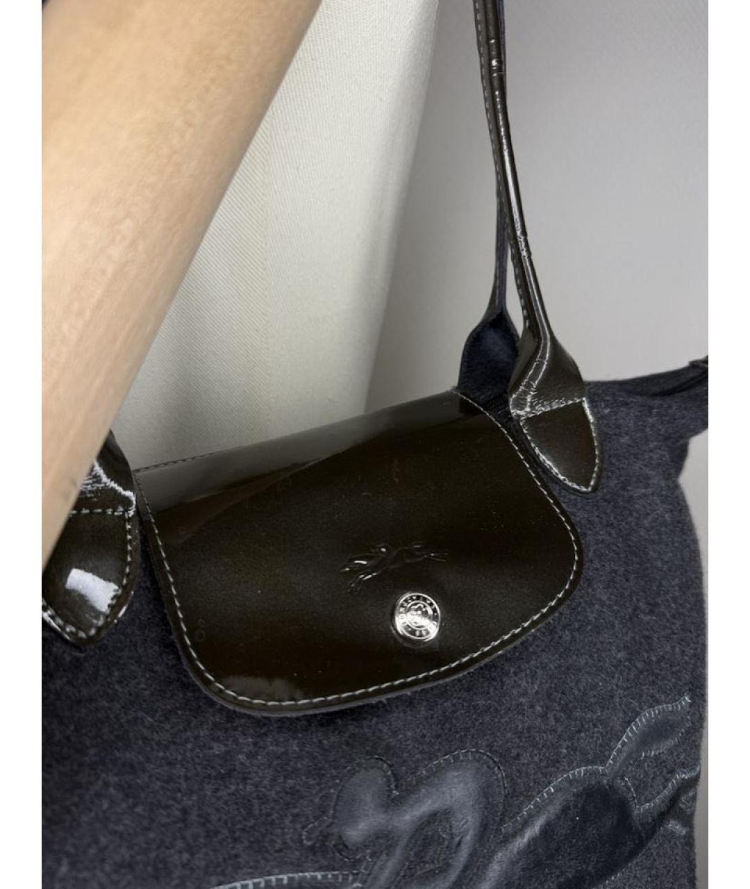 LONGCHAMP Серая шерстяная сумка через плечо, фото 4
