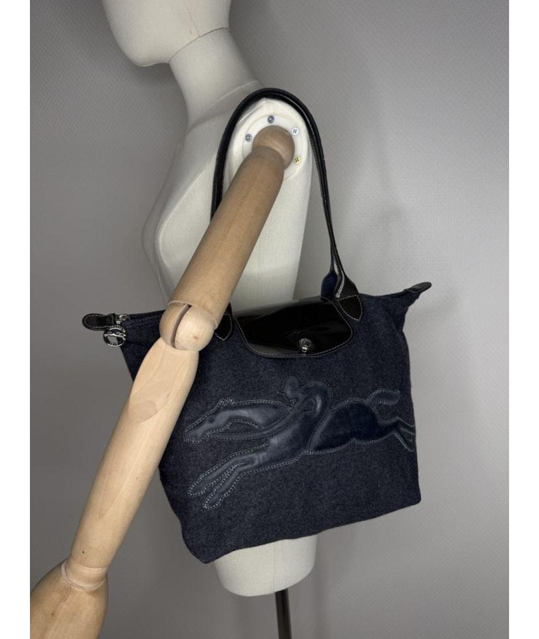 LONGCHAMP Серая шерстяная сумка через плечо, фото 5