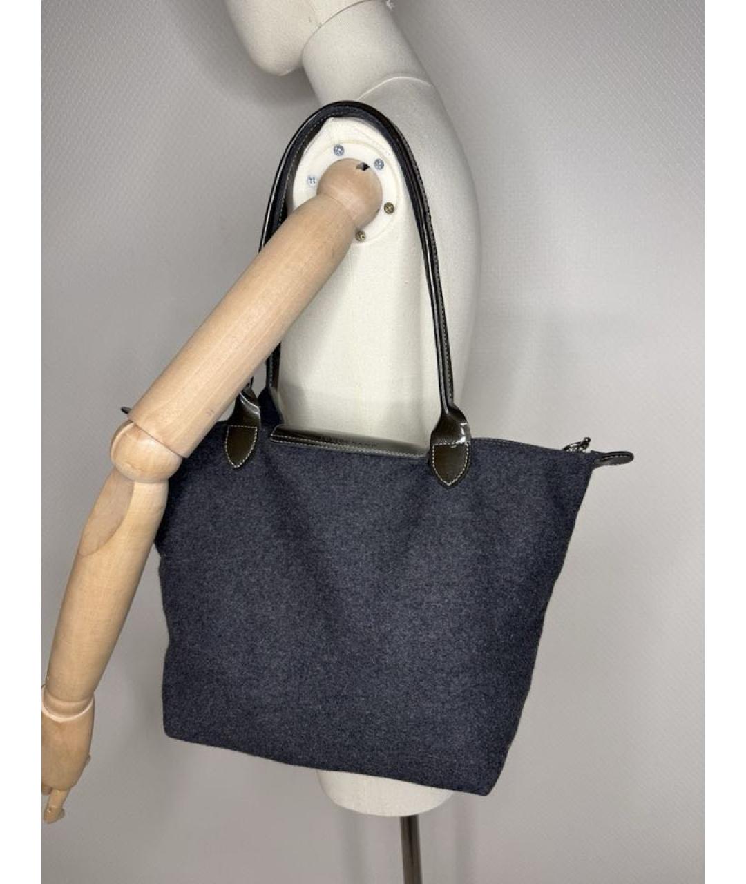 LONGCHAMP Серая шерстяная сумка через плечо, фото 2