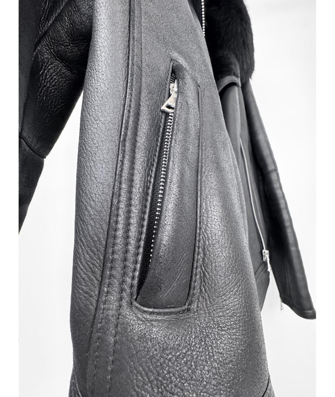 THEORY Черная меховая дубленка, фото 4