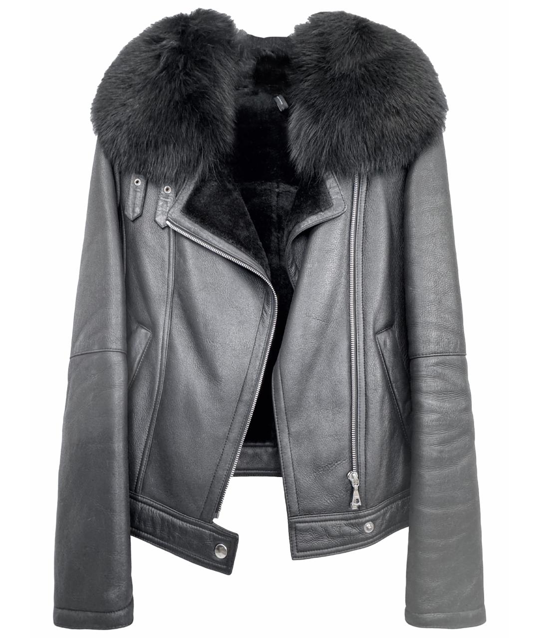 THEORY Черная меховая дубленка, фото 1