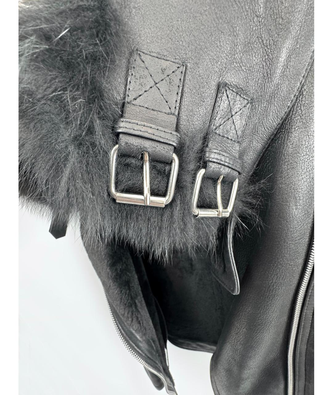 THEORY Черная меховая дубленка, фото 5