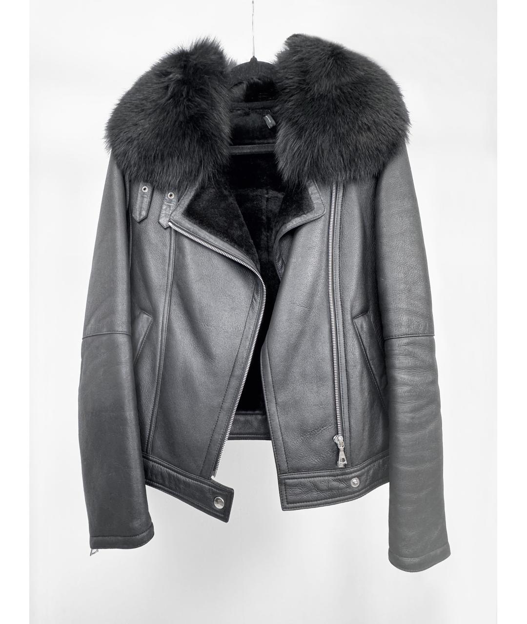 THEORY Черная меховая дубленка, фото 9