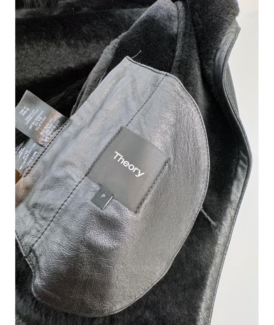 THEORY Черная меховая дубленка, фото 7