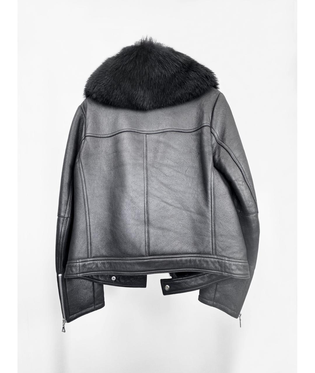 THEORY Черная меховая дубленка, фото 2