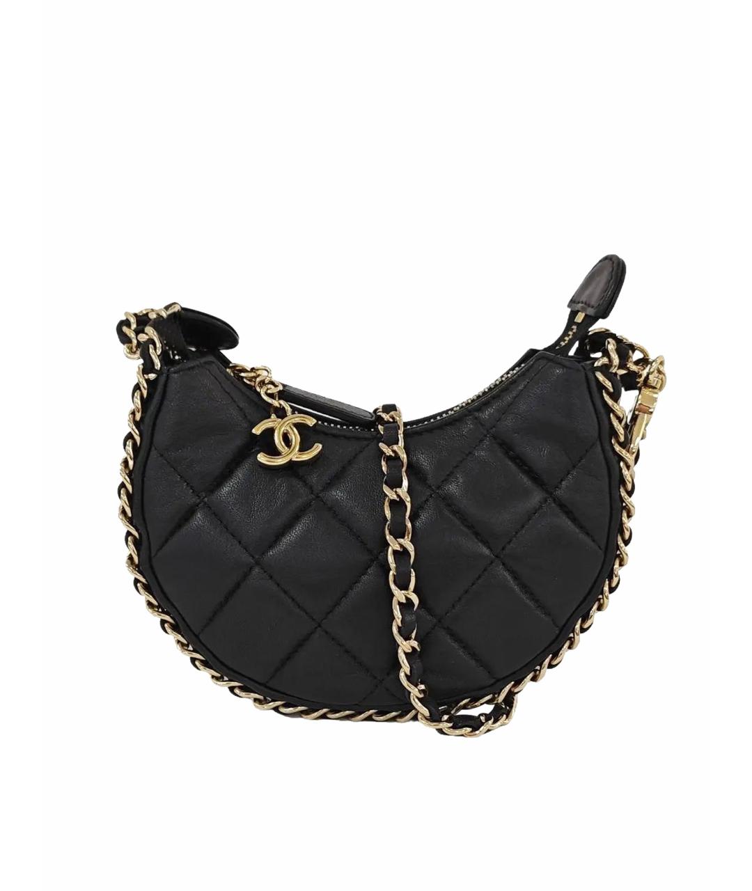 CHANEL Черная кожаная сумка через плечо, фото 1