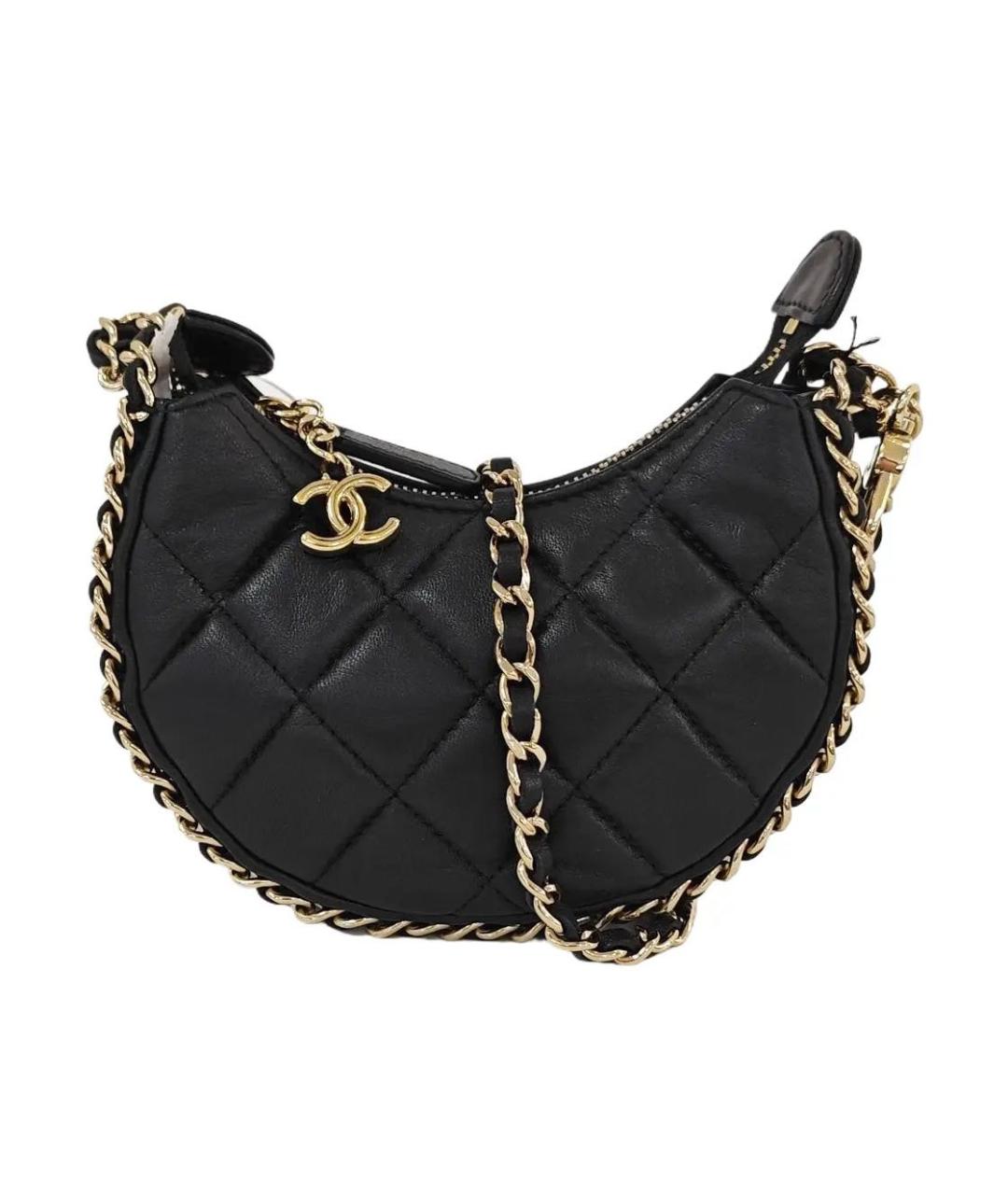 CHANEL Черная кожаная сумка через плечо, фото 9