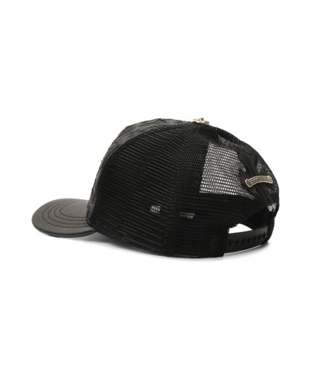 CHROME HEARTS Черная кожаная кепка/бейсболка, фото 2