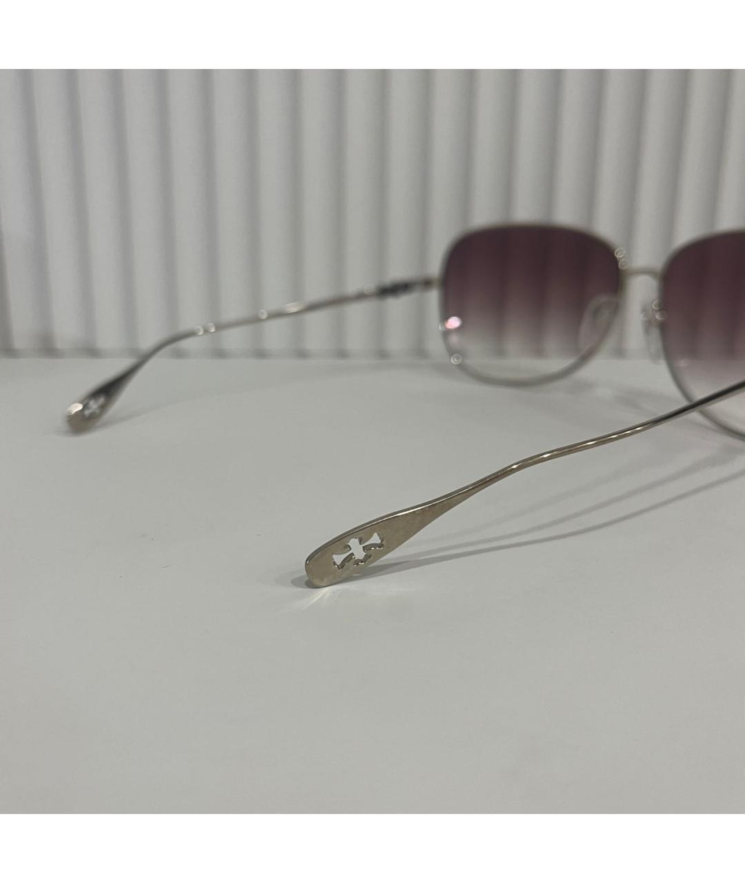 CHROME HEARTS Серебряные металлические солнцезащитные очки, фото 4