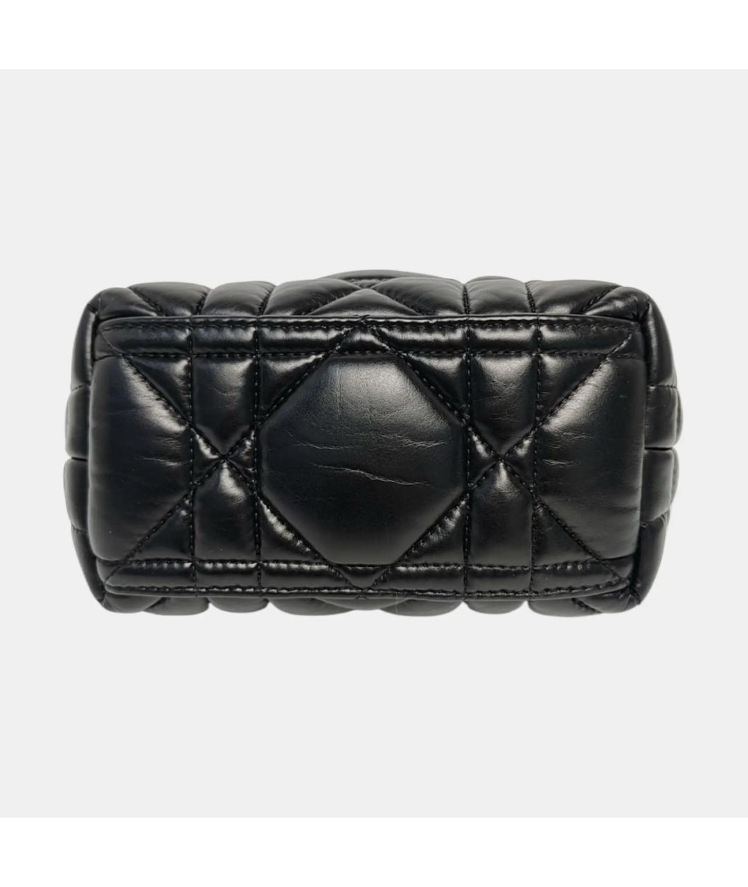 CHRISTIAN DIOR Черная кожаная сумка с короткими ручками, фото 4