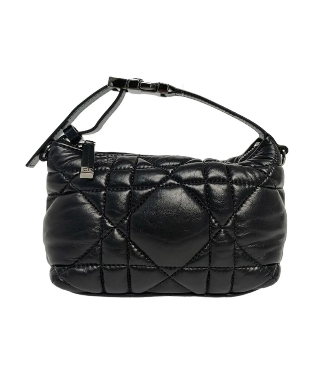 CHRISTIAN DIOR Черная кожаная сумка с короткими ручками, фото 9
