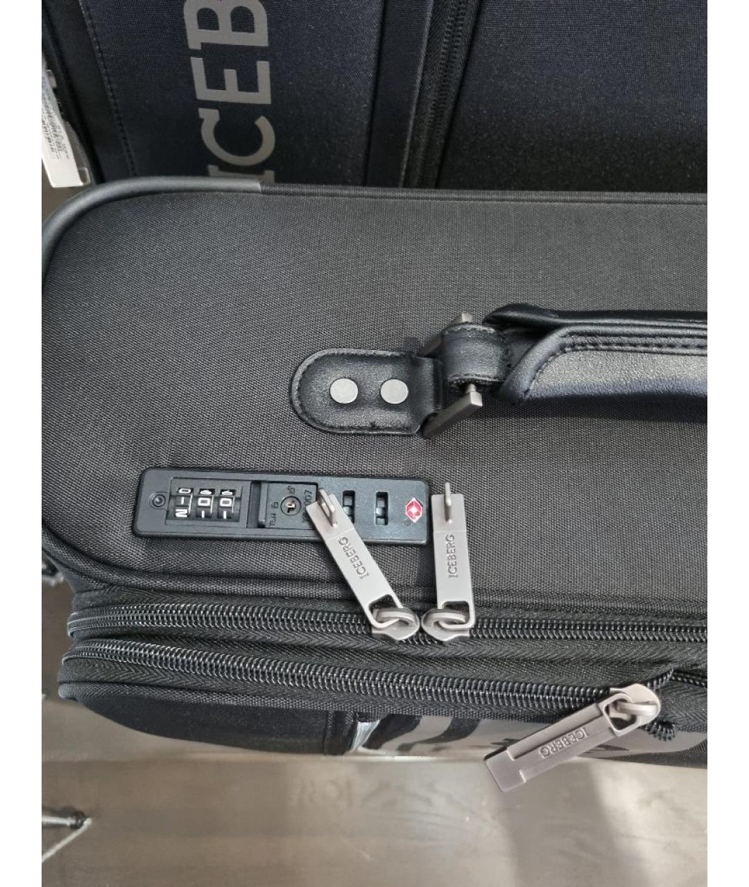 ICEBERG Черный тканевый чемодан, фото 4