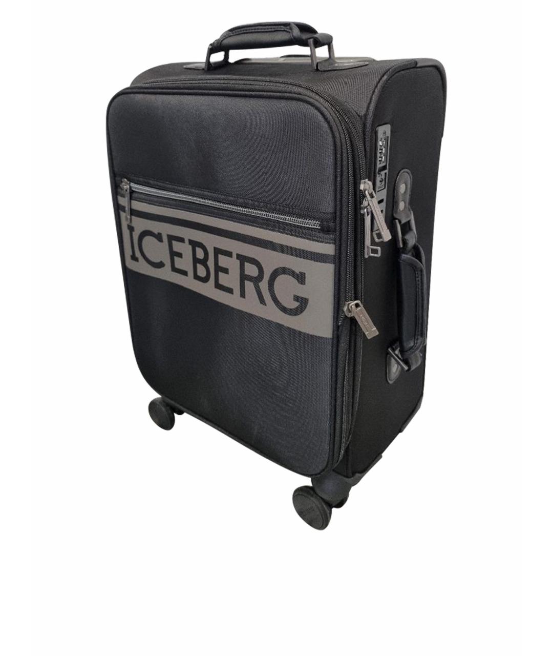 ICEBERG Черный тканевый чемодан, фото 1