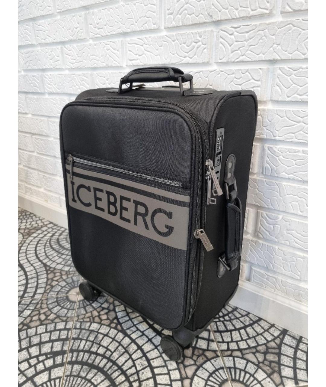 ICEBERG Черный тканевый чемодан, фото 6