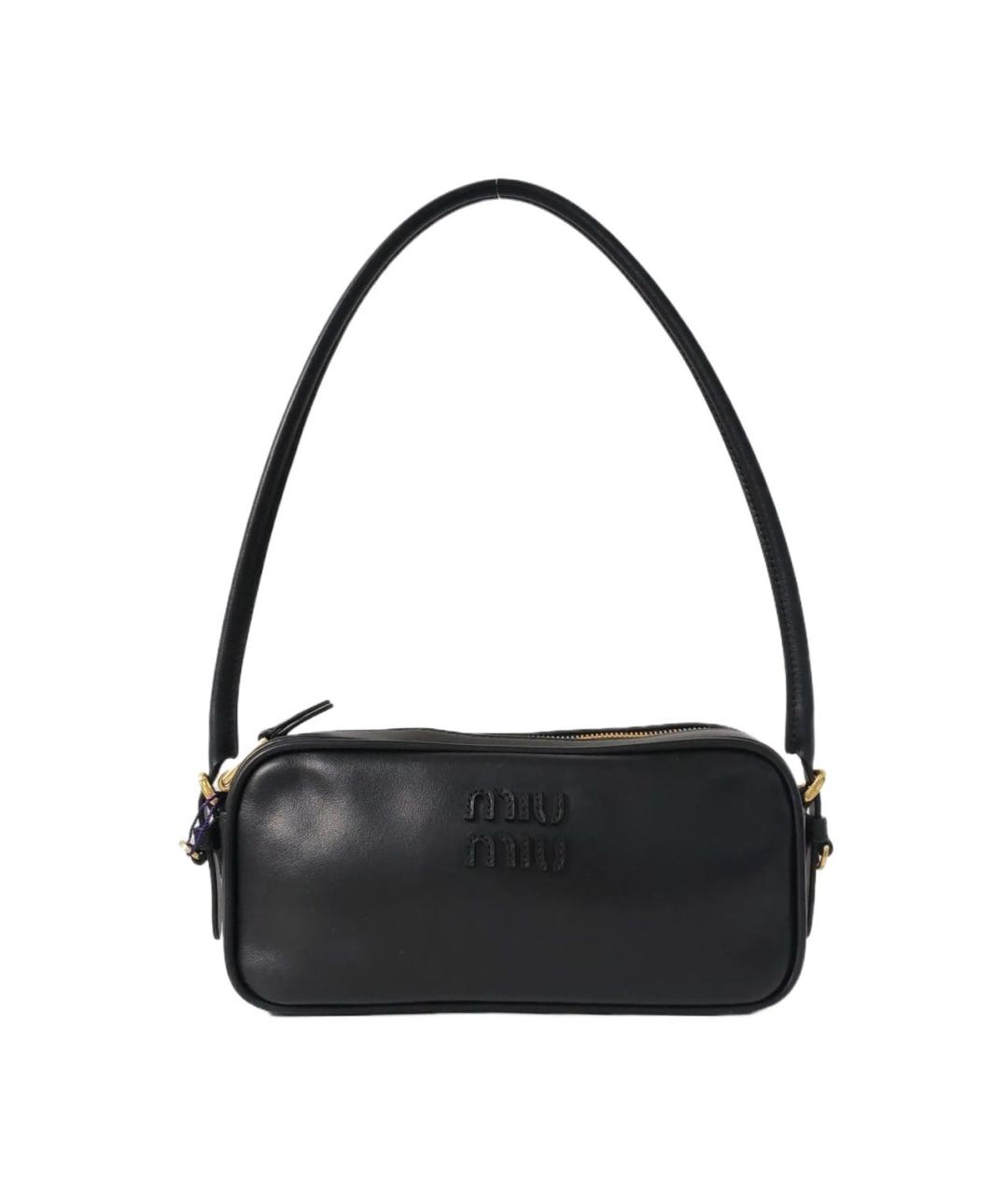 MIU MIU Черная кожаная сумка с короткими ручками, фото 9