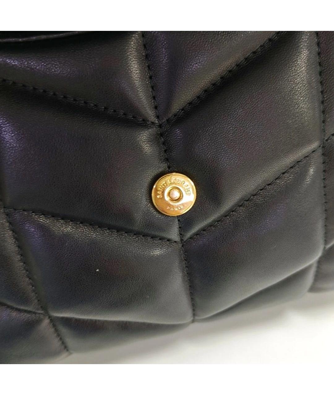 SAINT LAURENT Черная кожаная сумка тоут, фото 8