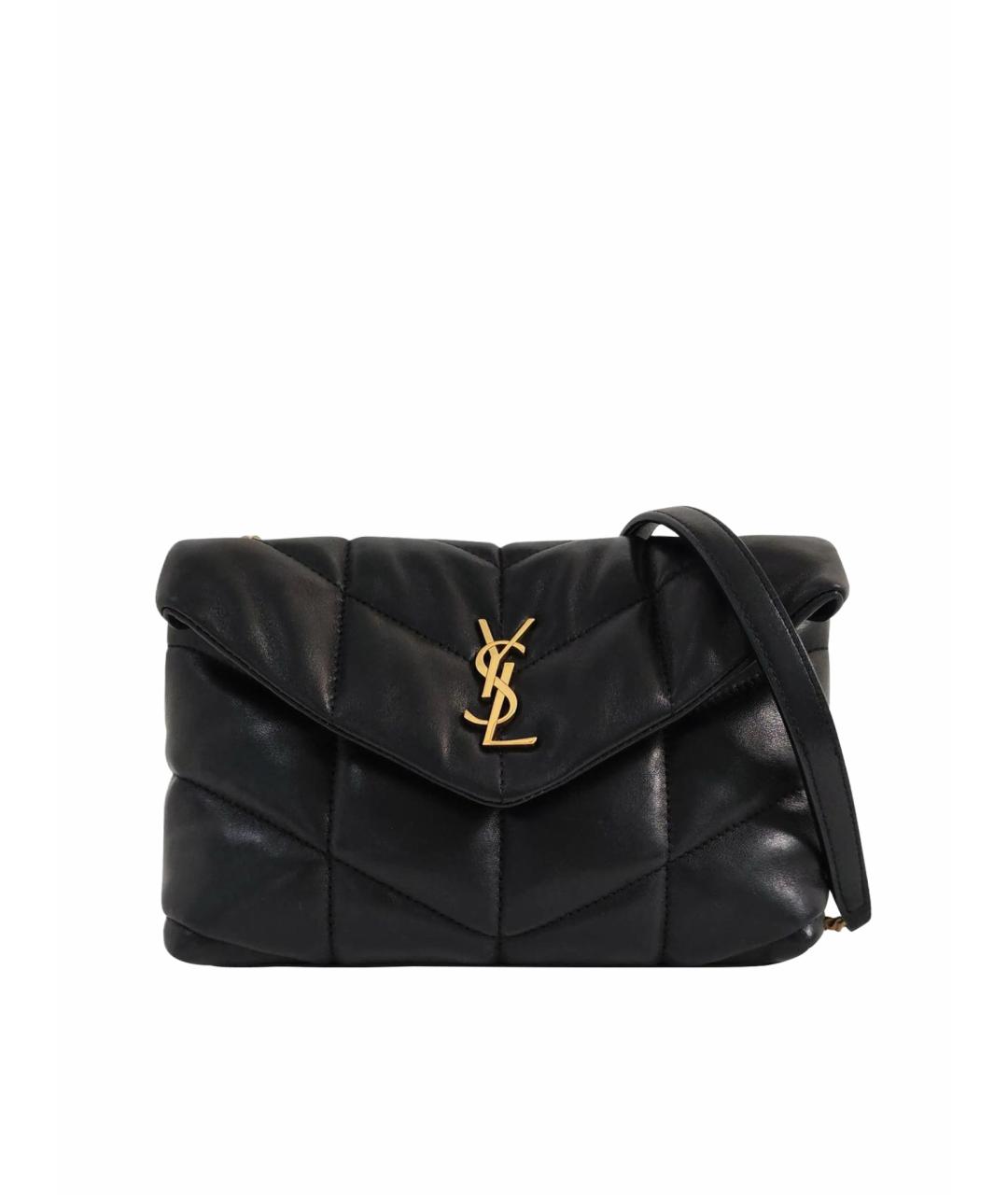 SAINT LAURENT Черная кожаная сумка тоут, фото 1