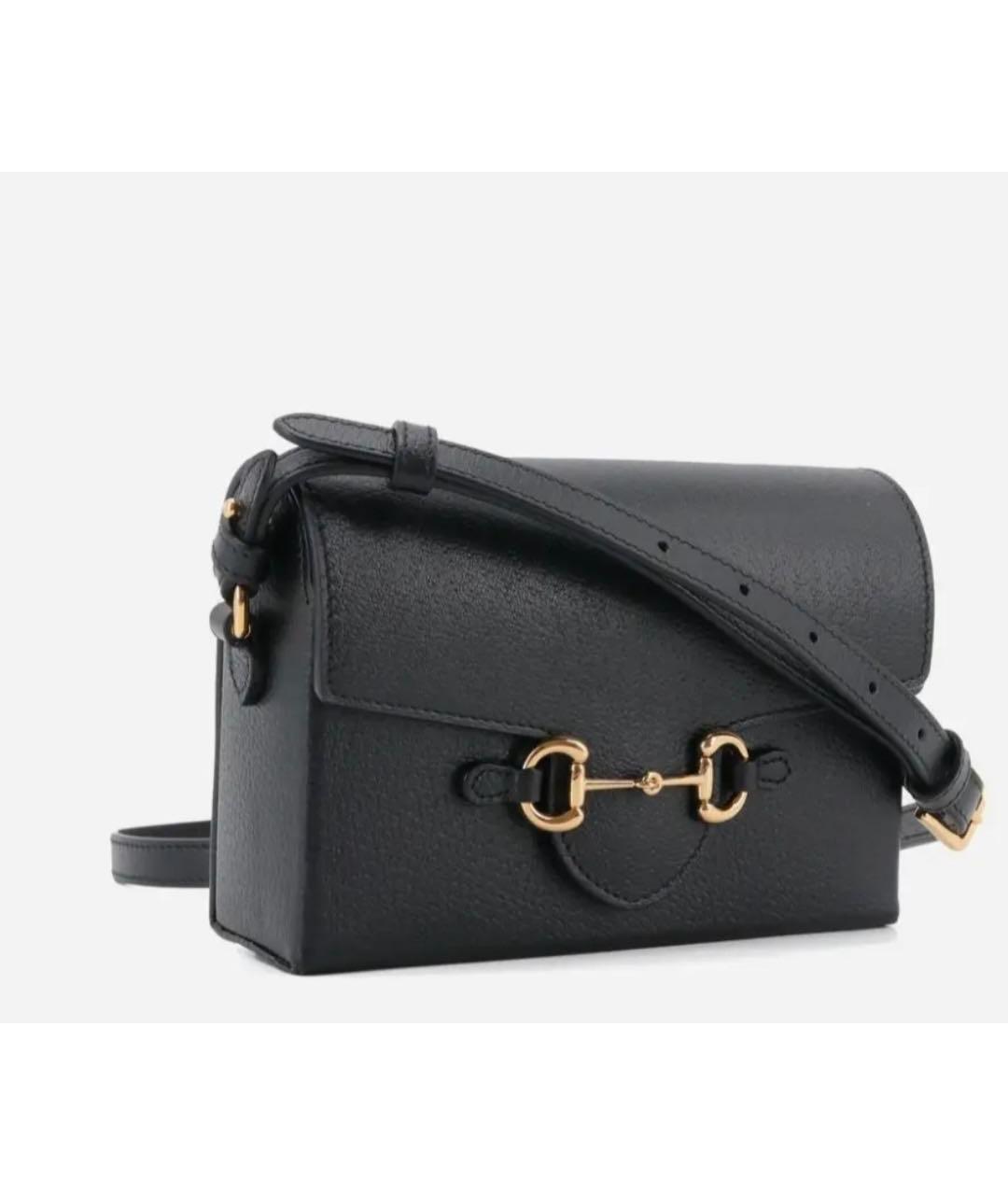 GUCCI Черная кожаная сумка через плечо, фото 6