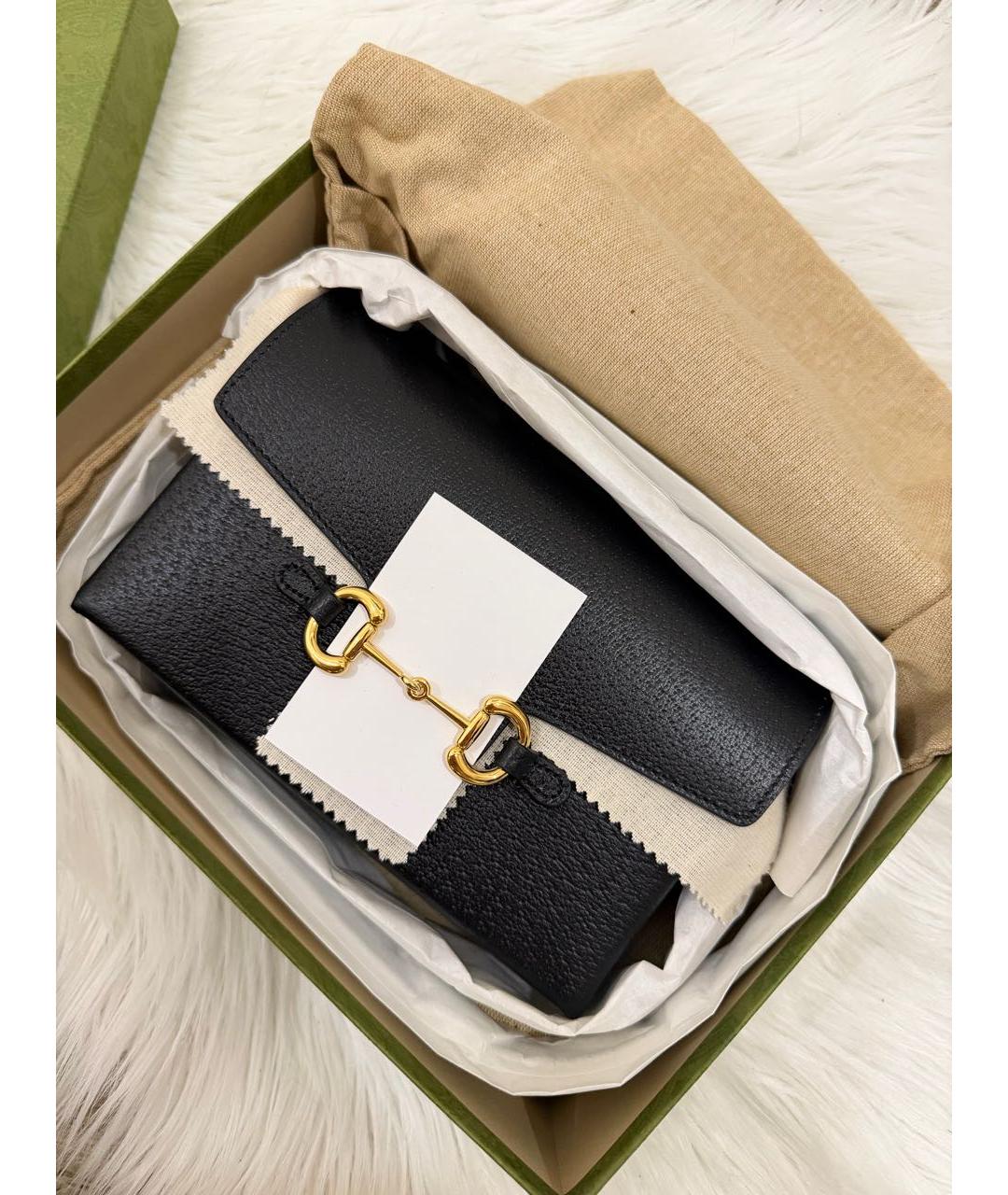 GUCCI Черная кожаная сумка через плечо, фото 3