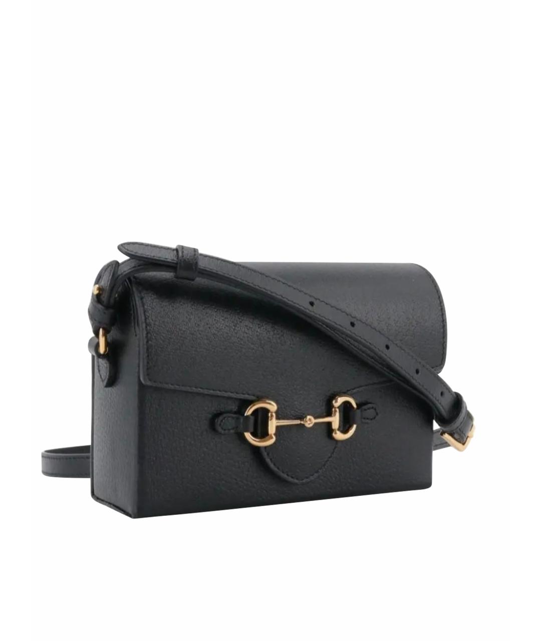 GUCCI Черная кожаная сумка через плечо, фото 1