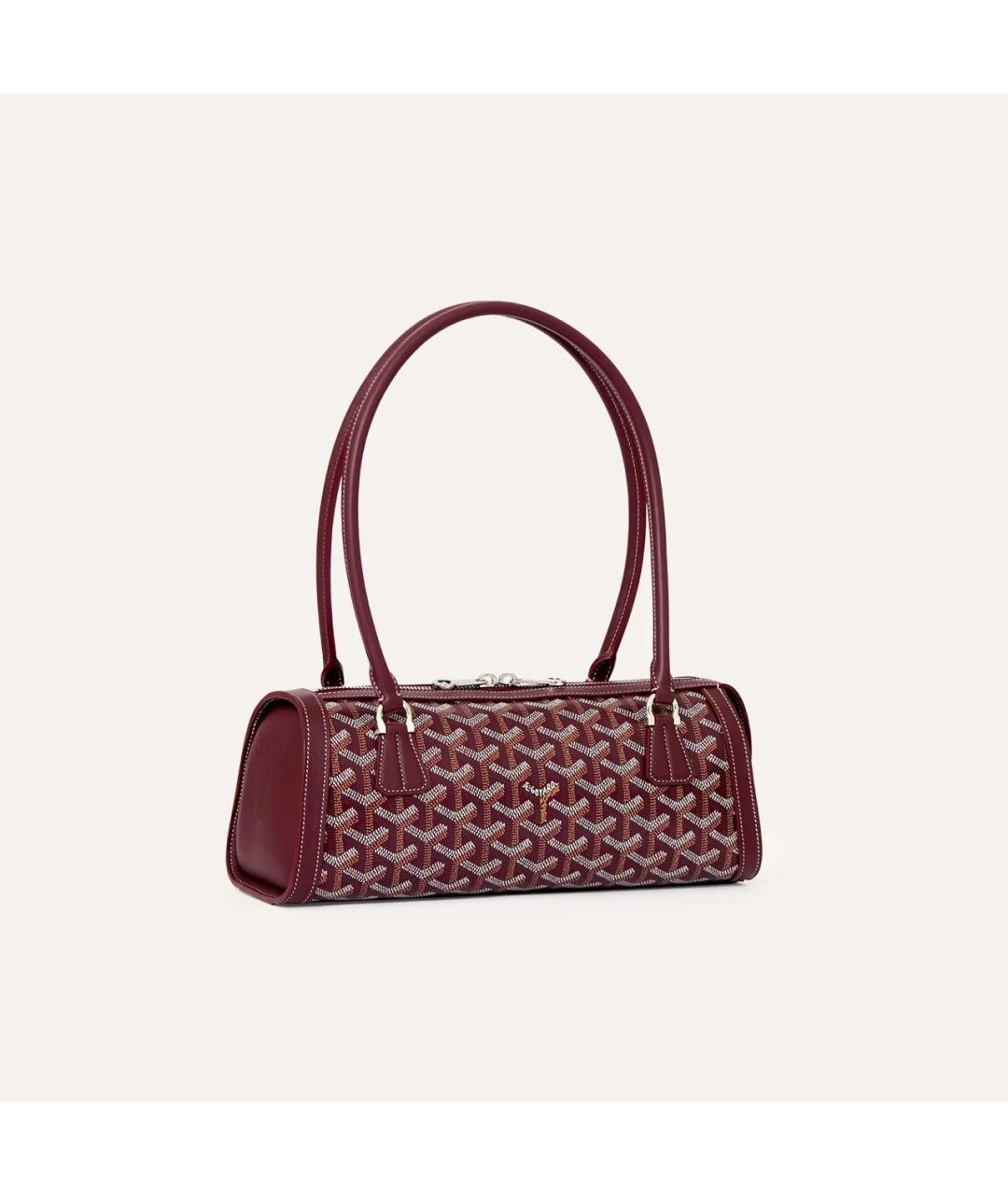 GOYARD Бордовая кожаная сумка через плечо, фото 5