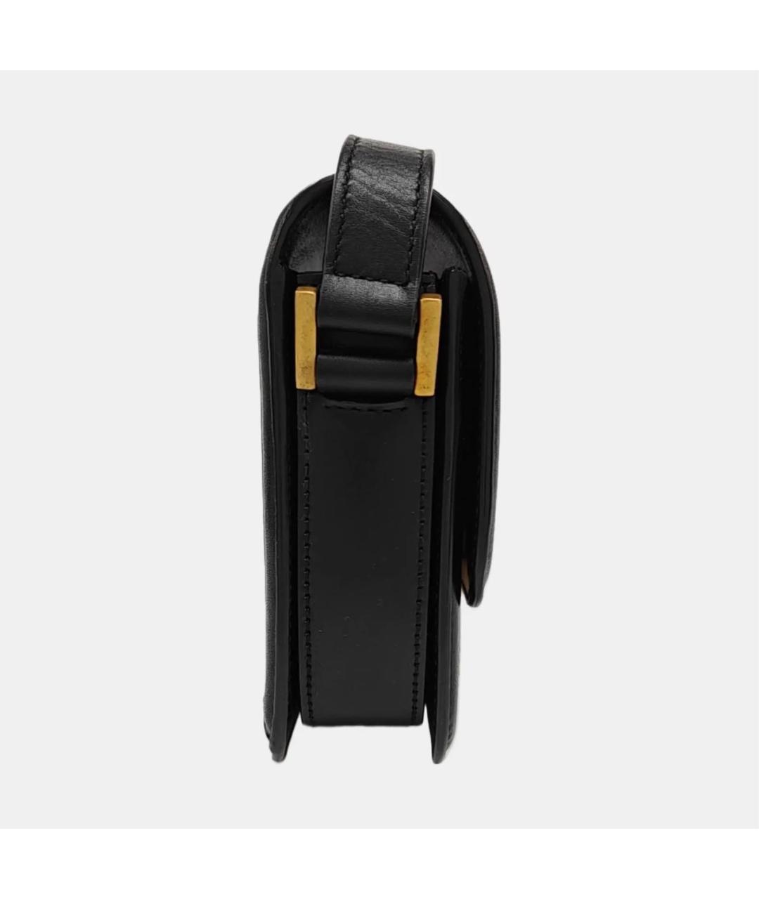 SAINT LAURENT Черная кожаная сумка через плечо, фото 3