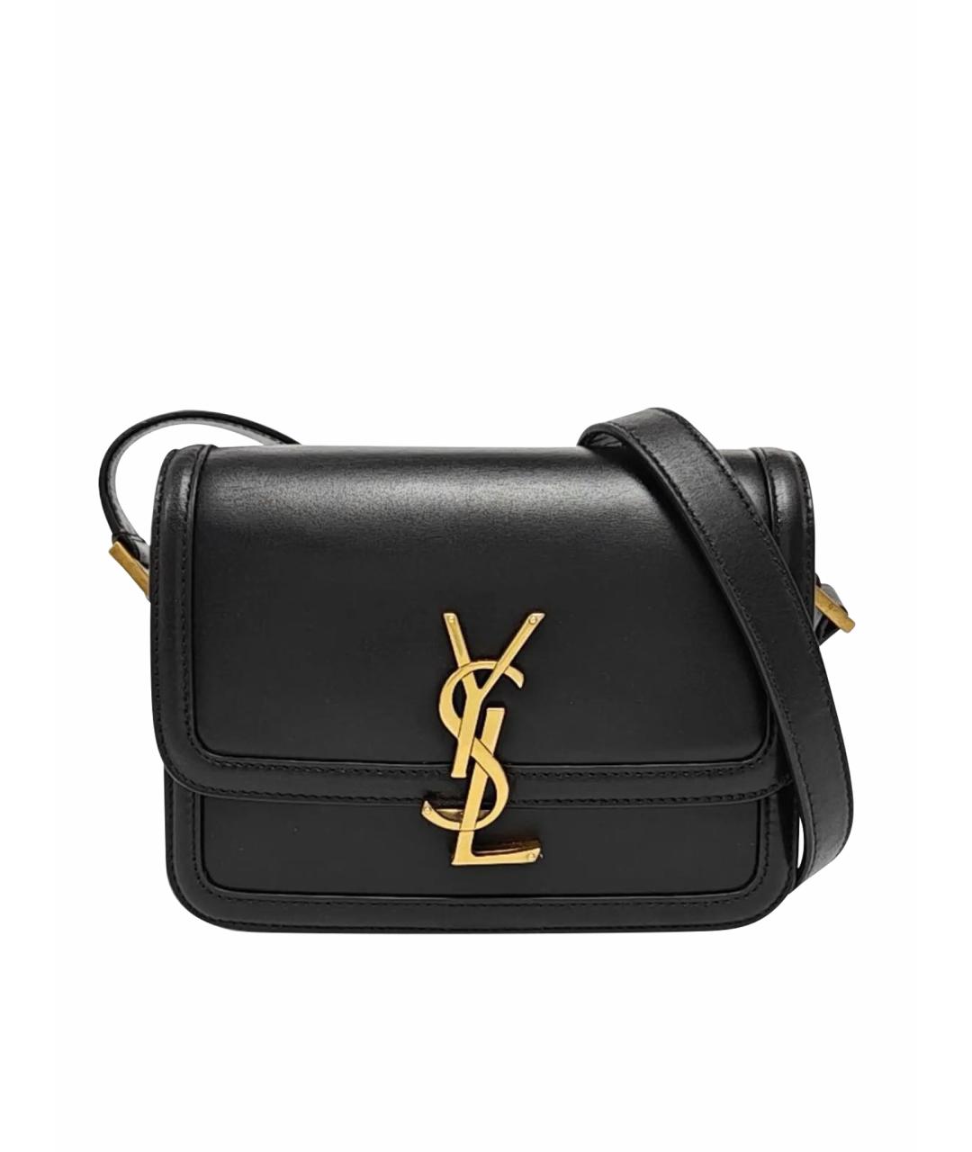 SAINT LAURENT Черная кожаная сумка через плечо, фото 1