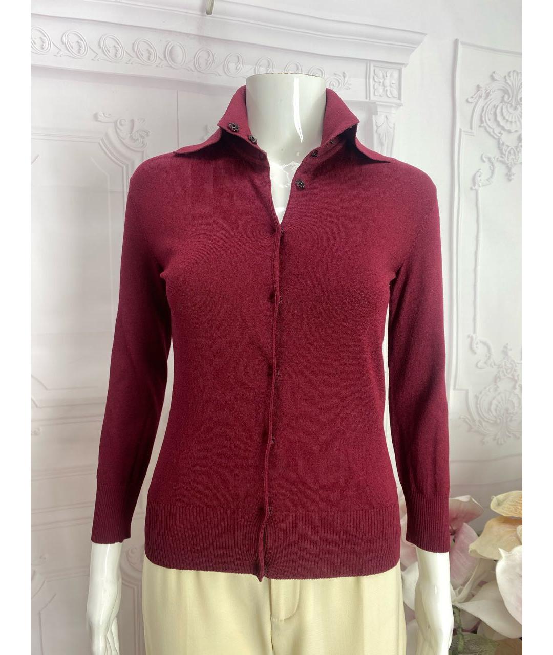 DOLCE&GABBANA Бордовый шелковый джемпер / свитер, фото 5