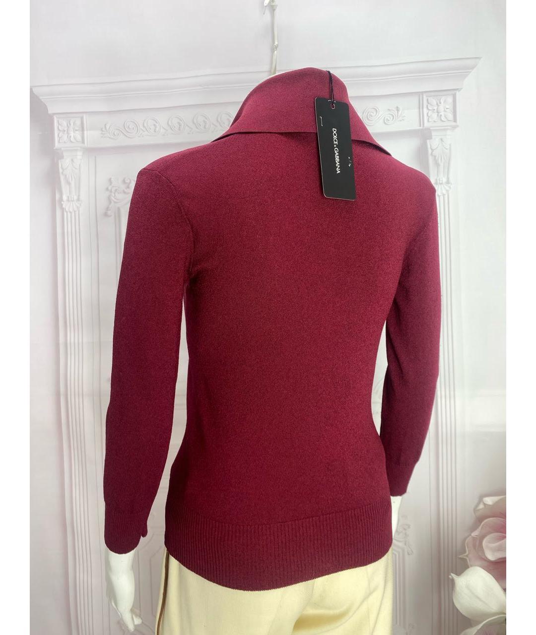 DOLCE&GABBANA Бордовый шелковый джемпер / свитер, фото 2