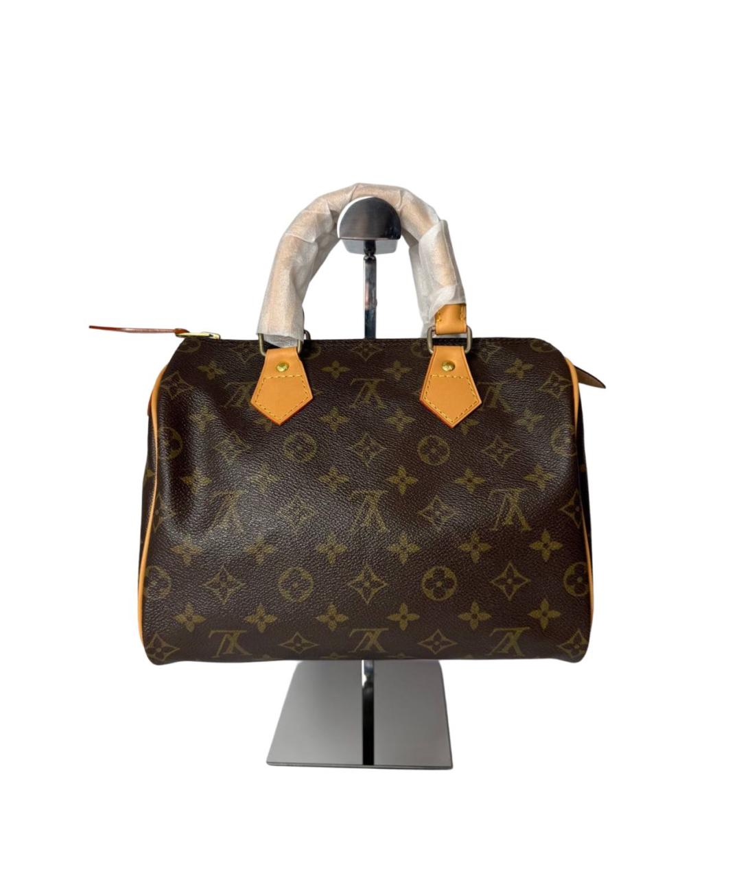 LOUIS VUITTON Коричневая кожаная сумка с короткими ручками, фото 7