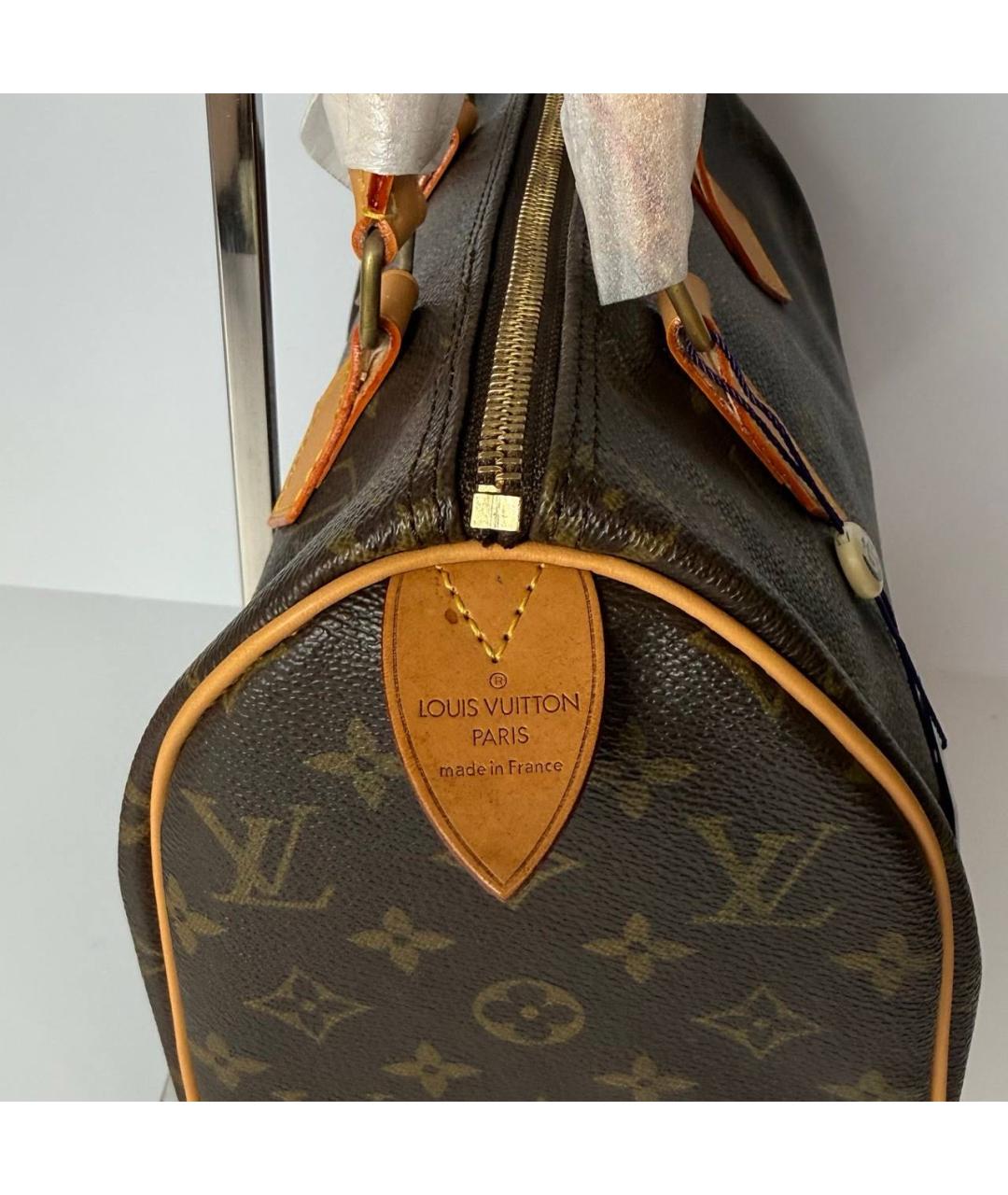 LOUIS VUITTON Коричневая кожаная сумка с короткими ручками, фото 5