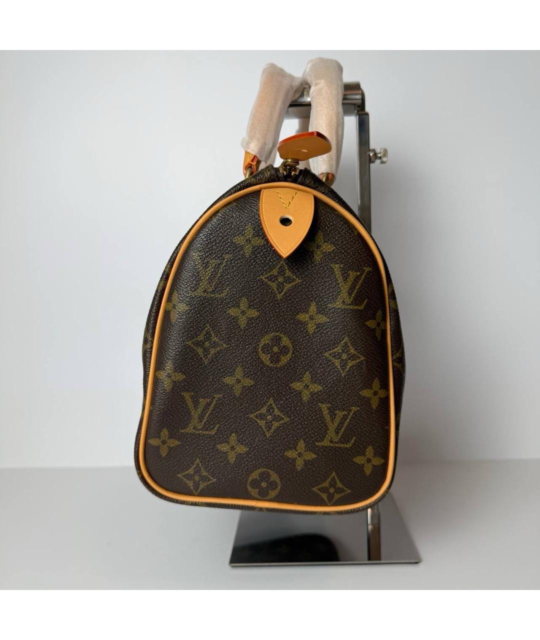 LOUIS VUITTON Коричневая кожаная сумка с короткими ручками, фото 3