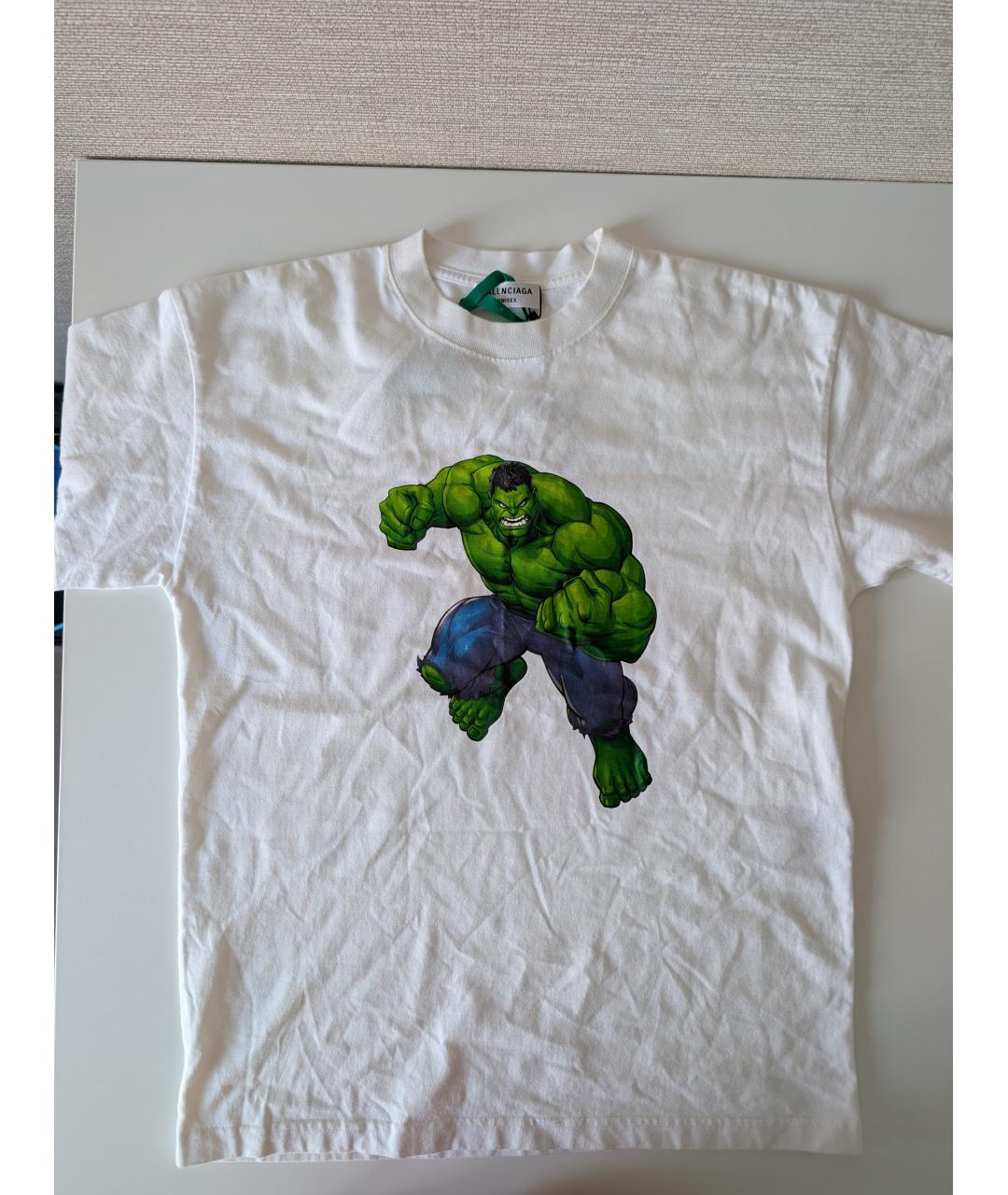 BALENCIAGA Белая хлопковая футболка, фото 2
