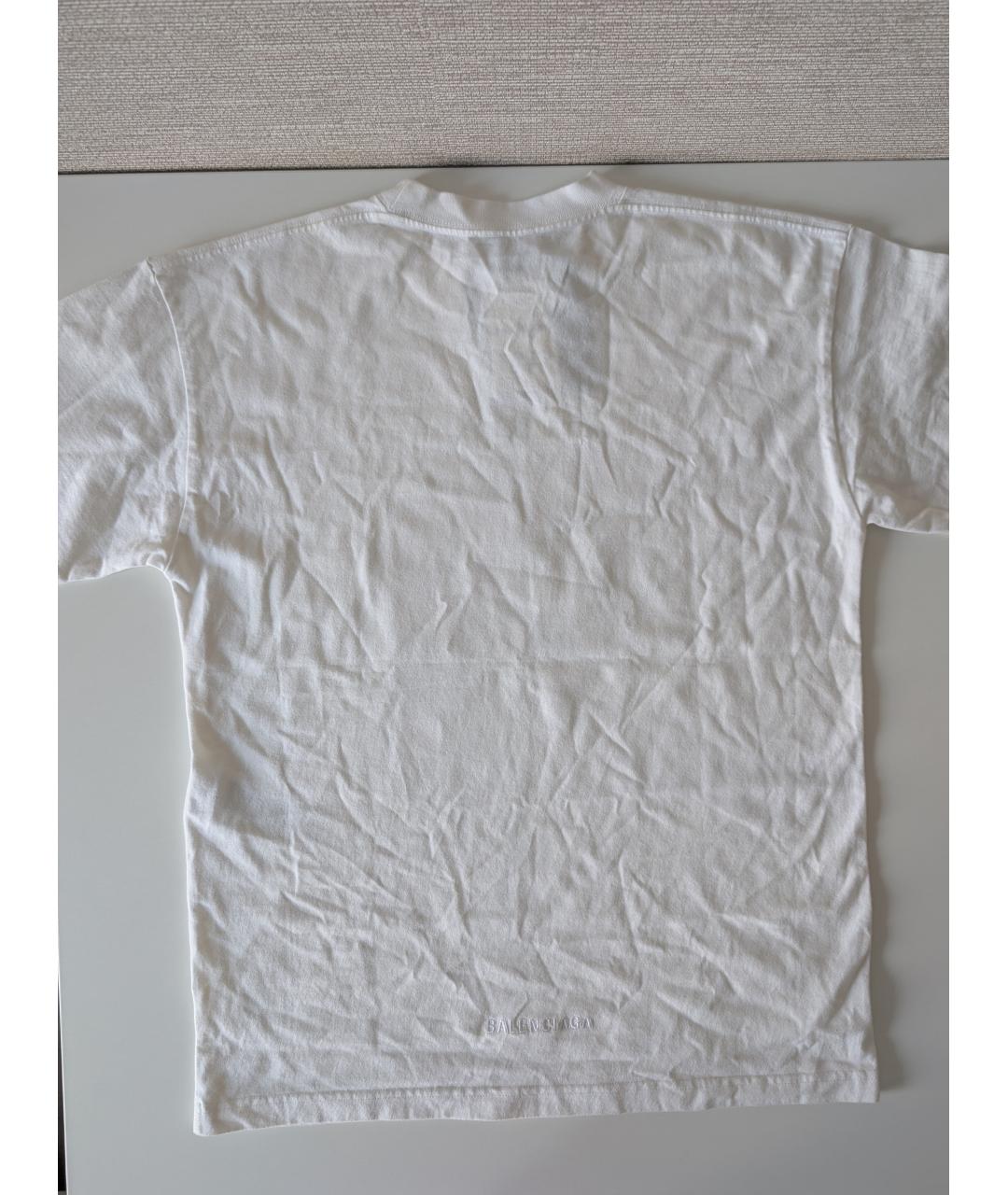 BALENCIAGA Белая хлопковая футболка, фото 3