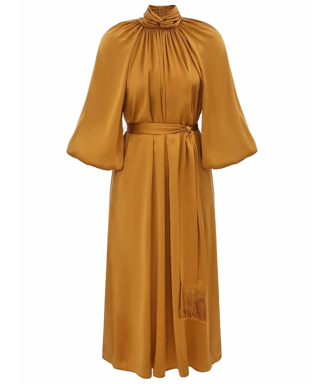 ZIMMERMANN Золотое шелковое вечернее платье, фото 1