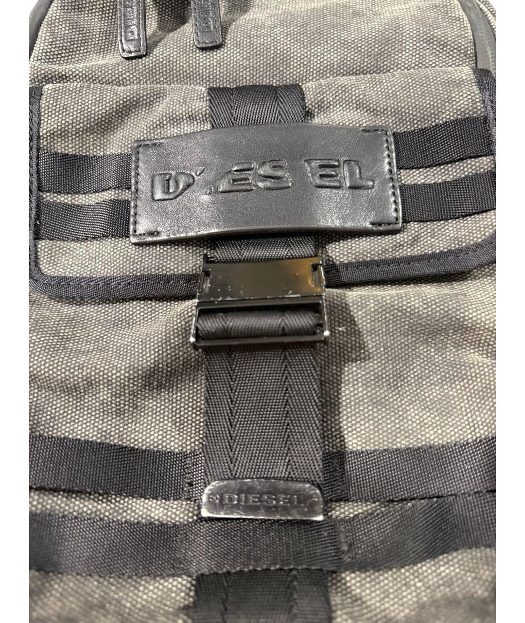 DIESEL Серый хлопковый рюкзак, фото 5