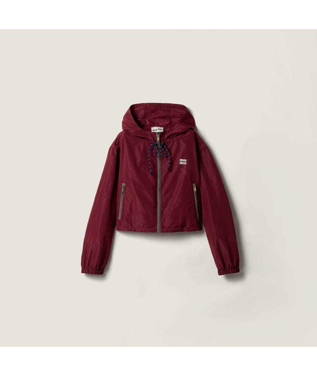MIU MIU Бордовая полиэстеровая куртка, фото 5