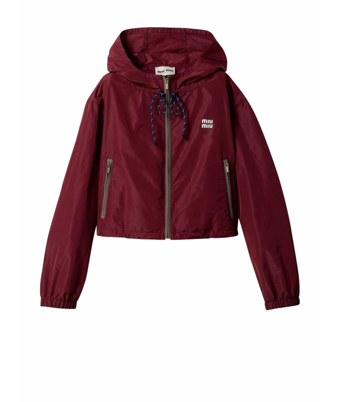 MIU MIU Бордовая полиэстеровая куртка, фото 1