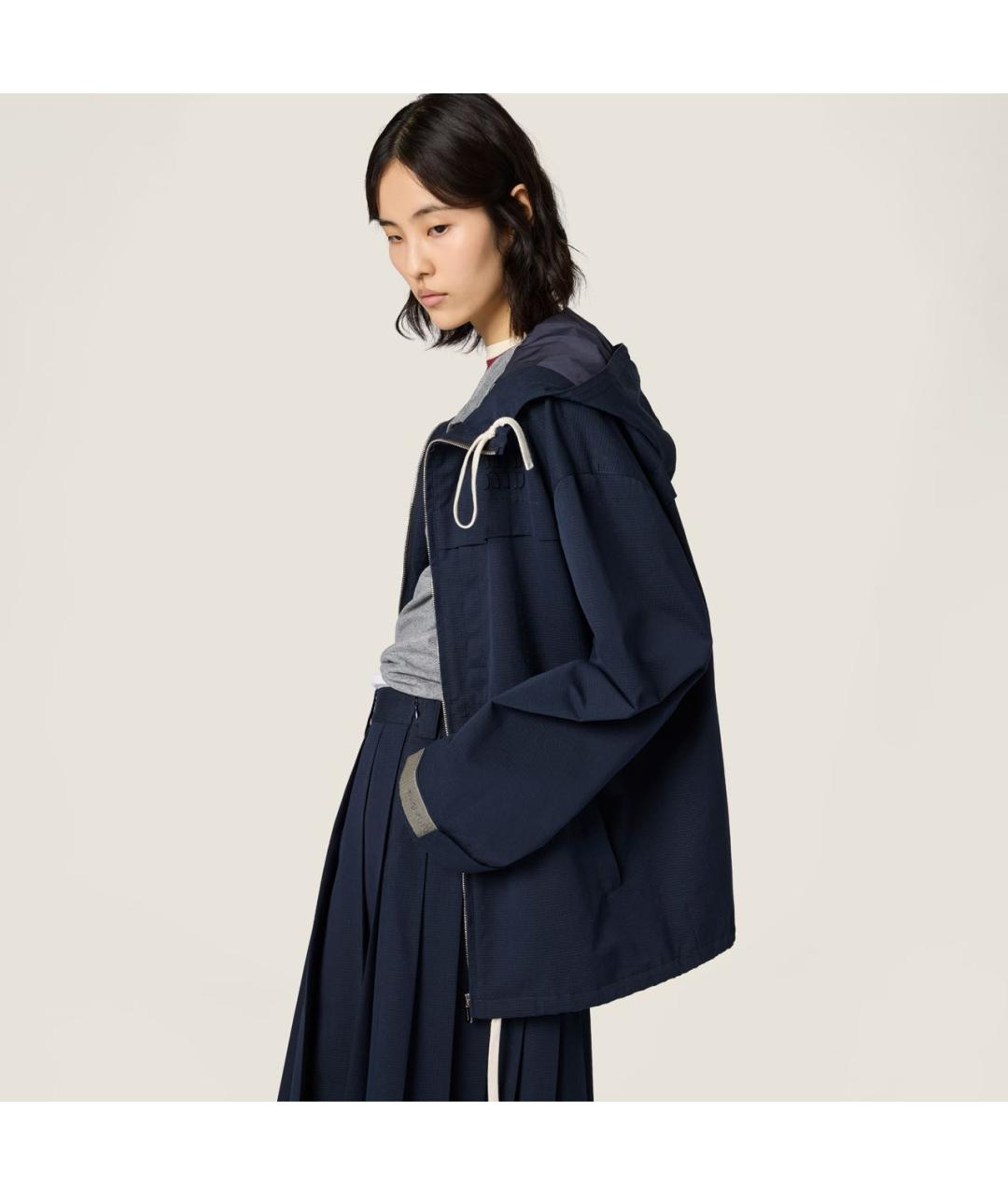 MIU MIU Темно-синяя хлопковая куртка, фото 4