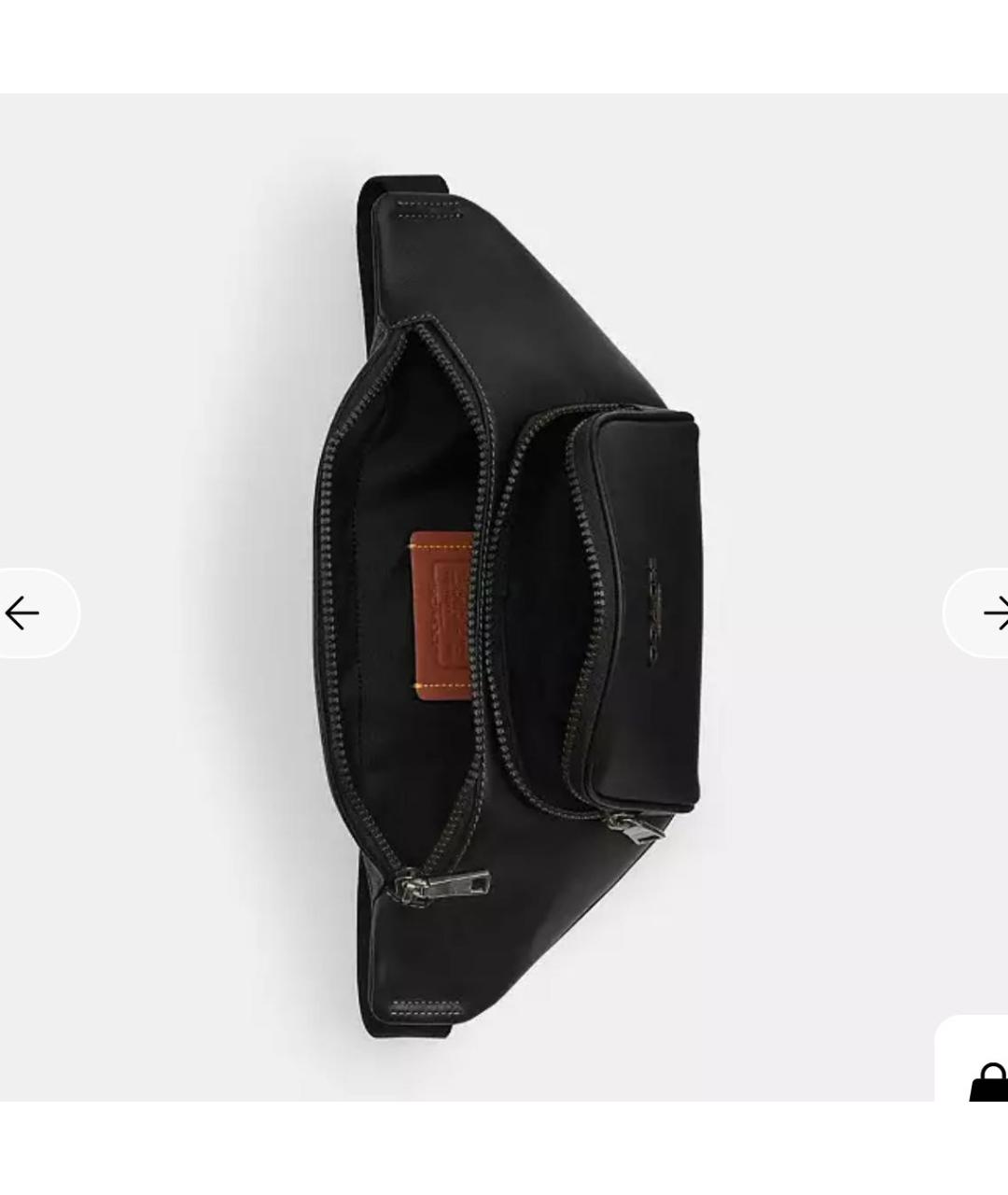 COACH Черная кожаная поясная сумка, фото 3