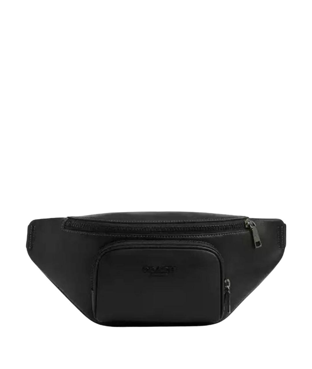 COACH Черная кожаная поясная сумка, фото 1