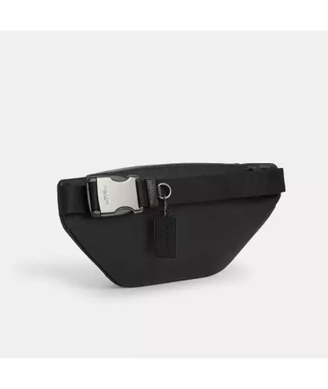 COACH Черная кожаная поясная сумка, фото 2
