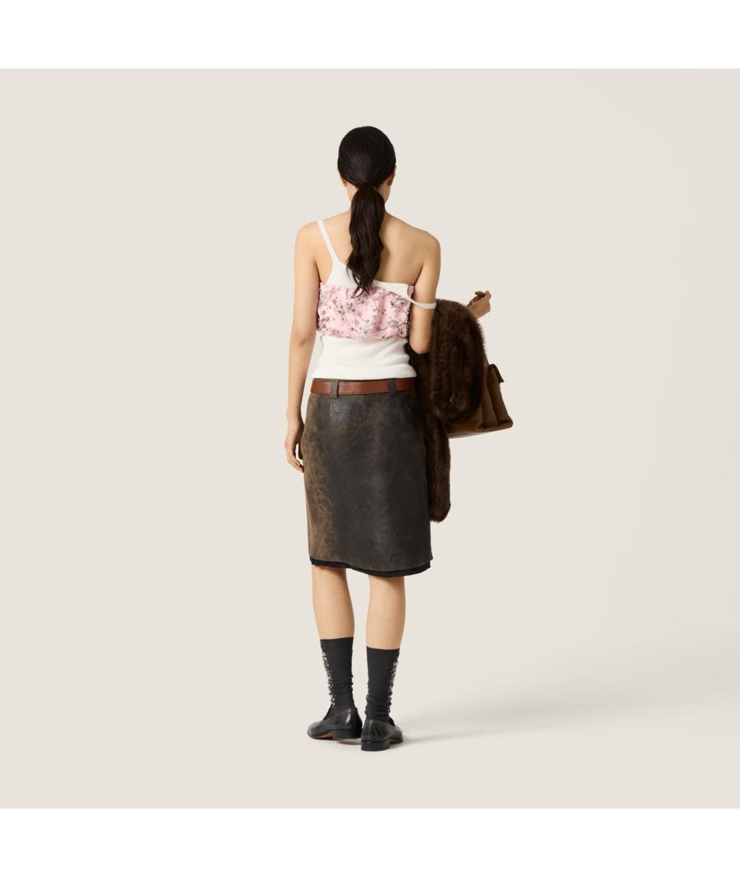 MIU MIU Розовая хлопковая майка, фото 3