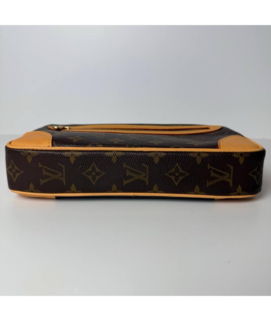 LOUIS VUITTON Коричневая кожаная сумка через плечо, фото 3