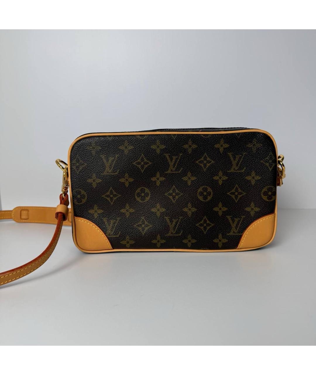 LOUIS VUITTON Коричневая кожаная сумка через плечо, фото 2