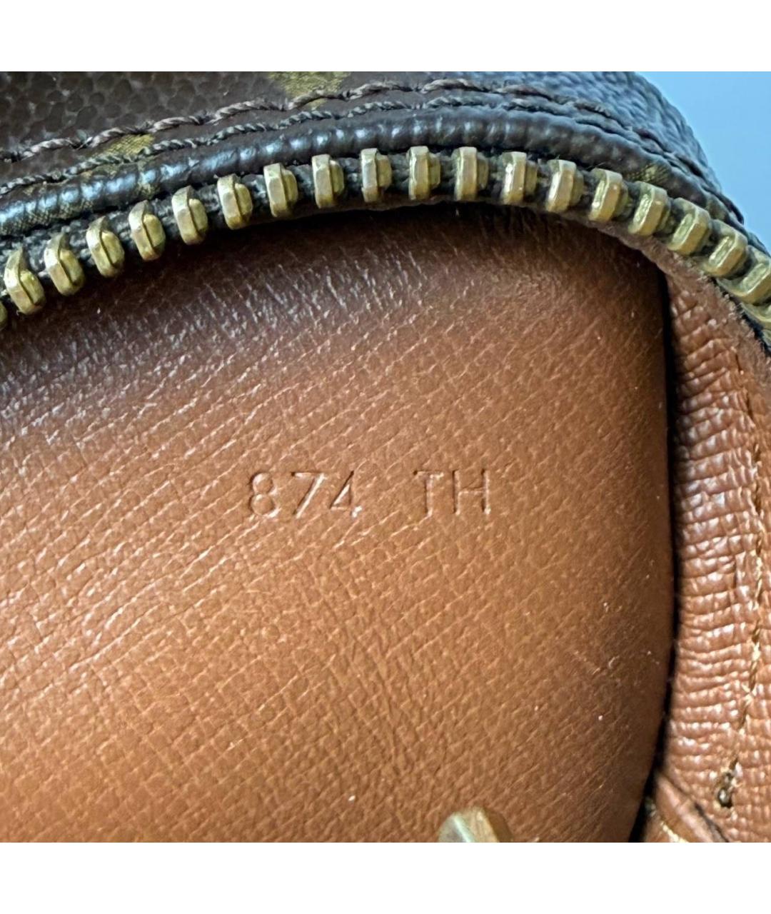 LOUIS VUITTON Коричневая кожаная сумка через плечо, фото 6