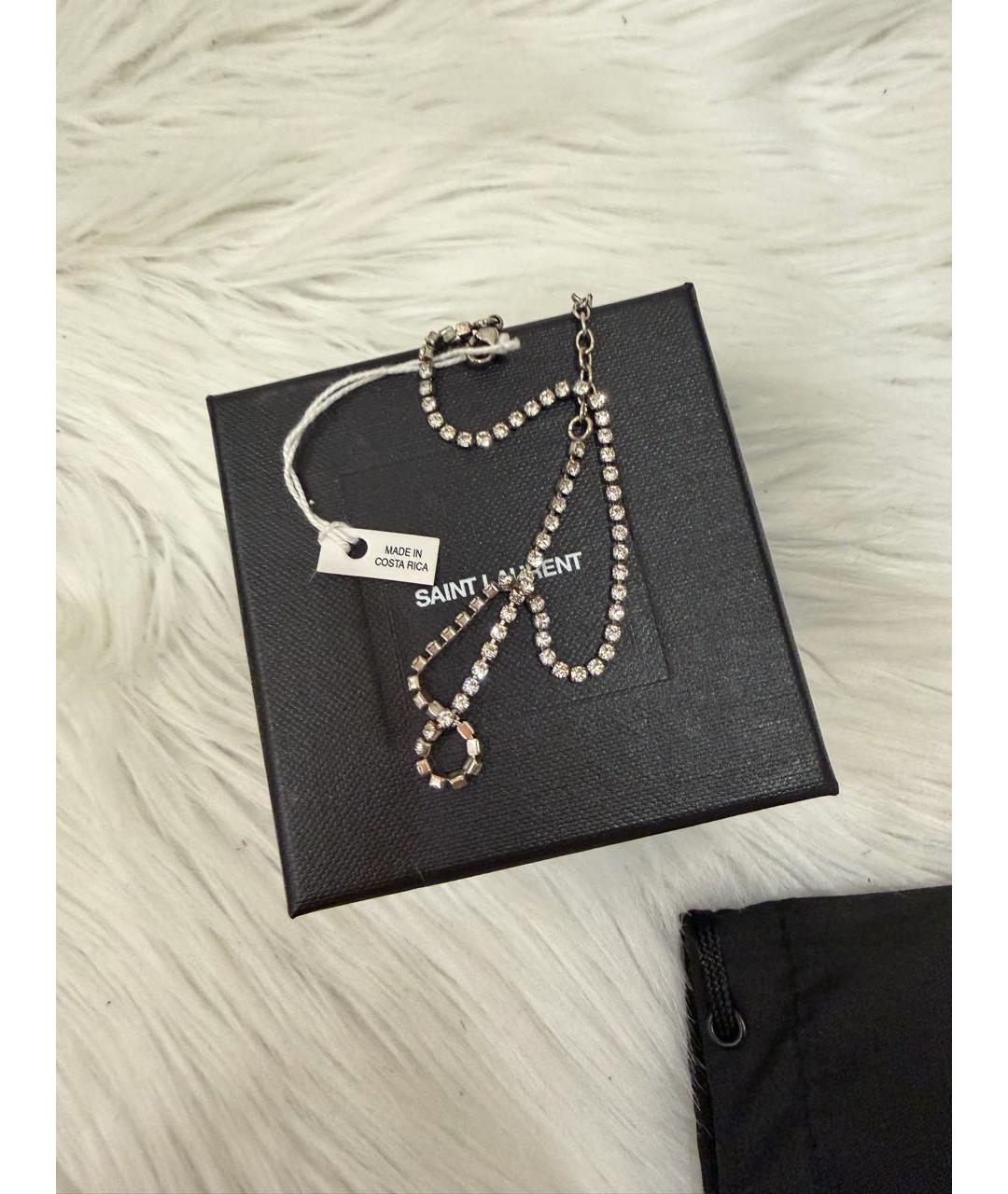 SAINT LAURENT Серебрянный латунный браслет, фото 5