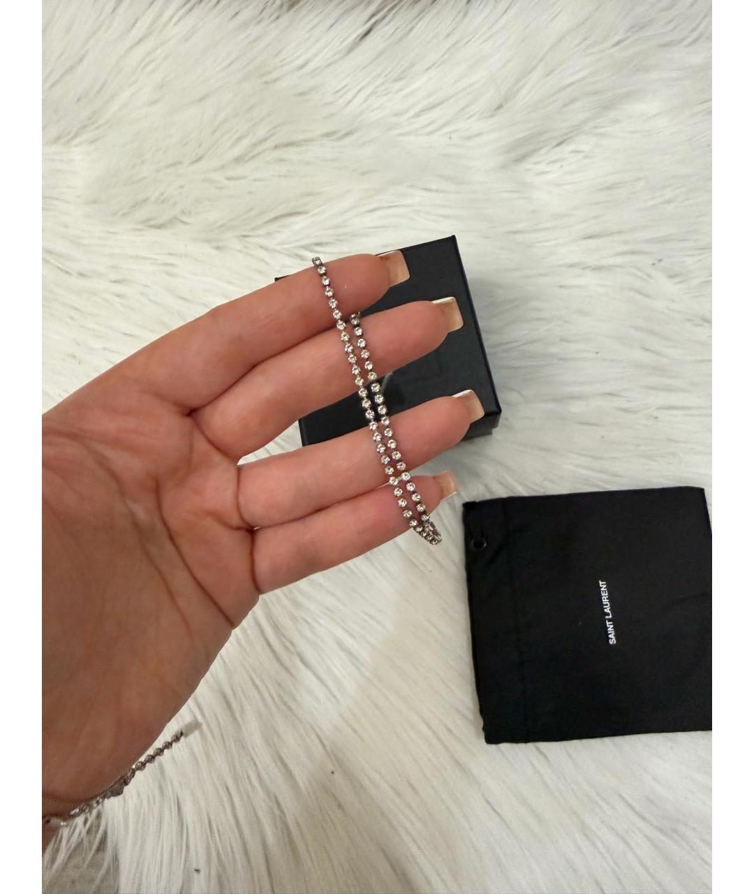 SAINT LAURENT Серебрянный латунный браслет, фото 4